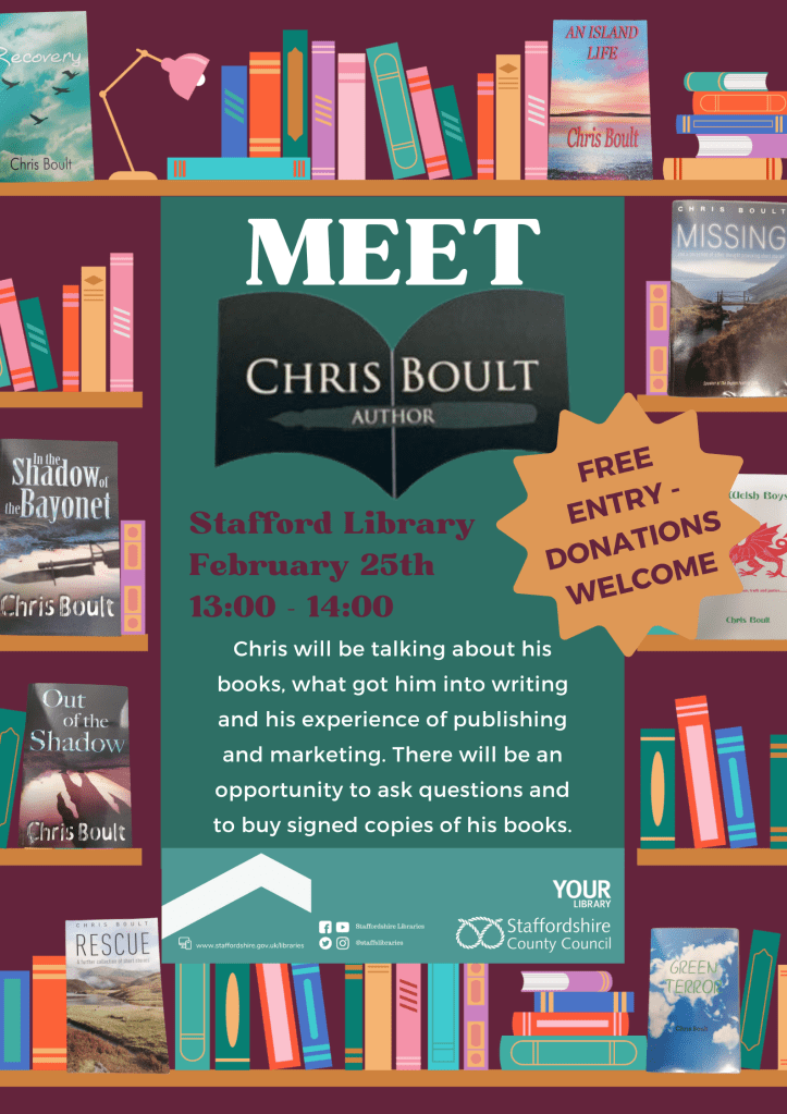 Meet Chris Boult at Stafford Library on Feb 25th 13:00 to 14:00